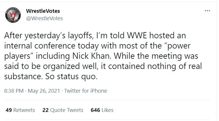 Wrestlevotes meeting tweet